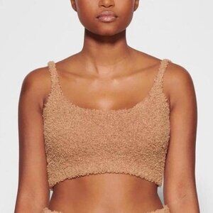NWT SKIMS Cozy Knit Cropped Tank Cocoa Soft Fluffy Luxe Loungewear 2X 3X